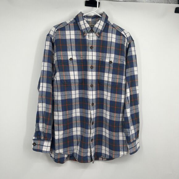 Mens Duluth Trading Blue Plaid LS Button Shirt S Outdoor Western Grunge - Picture 1 of 9